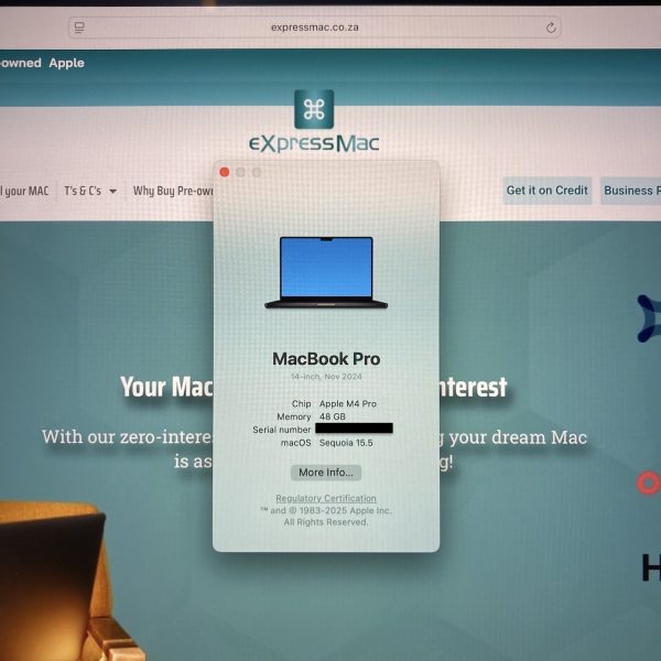 MacBook Pro 14-inch M4 Pro 14-Core CPU, 20-Core GPU - 48GB RAM - 2TB SSD (2024) - Space Black - Grade A+ Certified Pre-owned (Demo unit, Near Mint Condition!) - Image 2