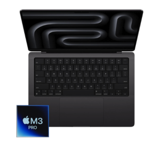 MacBook Pro 14-inch M3 Pro 11-Core CPU, 14-Core GPU-18GB RAM-512GB SSD (2023)- Space Black - Grade A Certified Pre-owned (Low Cycle Count! - Extended Warranty)