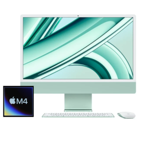 iMac 24-inch M4 10-Core CPU, 10-Core GPU - 16GB Unified RAM - 512GB SSD (4 x USB-C Ports, 4.5K Retina) - Green - Grade A+ Certified Pre-owned - Box & Accessories